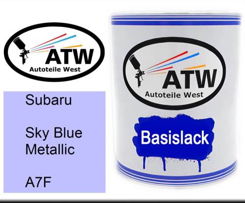 Subaru, Sky Blue Metallic, A7F: 1L Lackdose, von ATW Autoteile West.